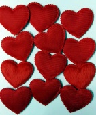 Валентинка-сердце красное 4см. 12шт.уп. 