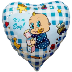 FM 18"(45см.) Сердце Младенец мальчик  фольга арт.1202-0461