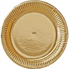 Тарелка фольгированная золотая 23см. арт.1502-3083