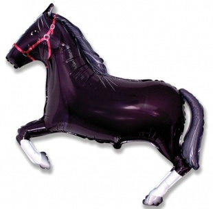 FM 42"/107см. Фигура Лошадь черная фольга  фото 2107