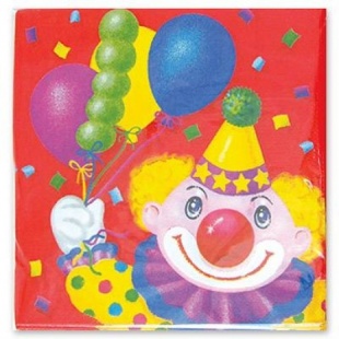Салфетка Клоун с шарами, 33см.,12шт. 1502-0463 фото 1509