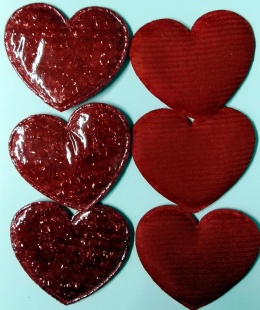 Валентинка-сердце красное 5см. 6шт.уп.  фото 1414