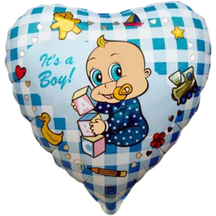 FM 18"(45см.) Сердце Младенец мальчик  фольга арт.1202-0461 фото 1956